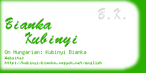 bianka kubinyi business card